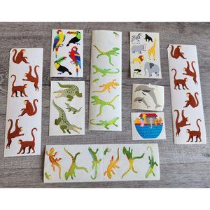 Scrapbook Stickers Zoo Animals Opal Tropical Lizards Tucans + LOT Grossman's #48